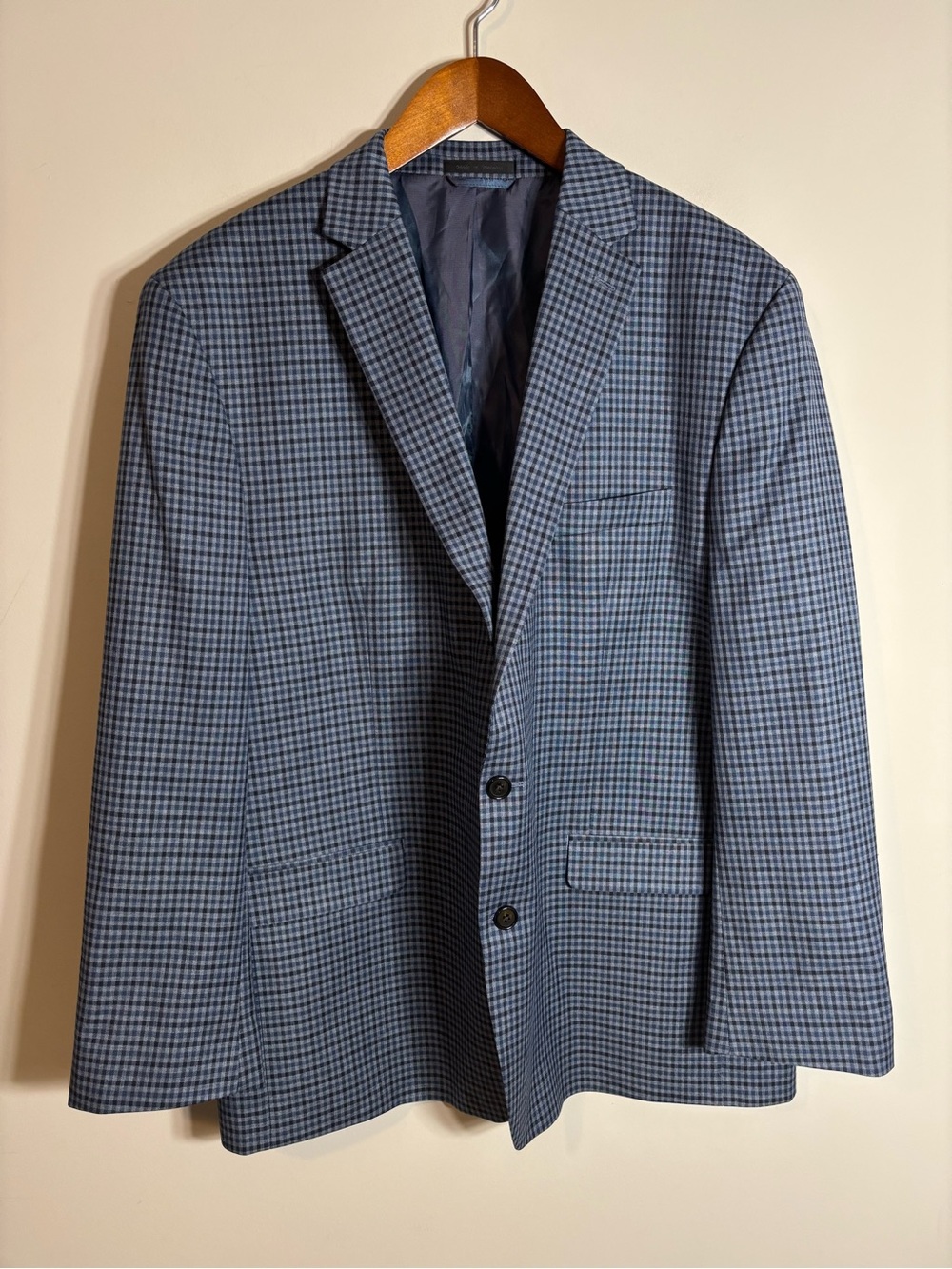 Lauren Ralph Lauren Blue Checkered Plaid Blazer 50L